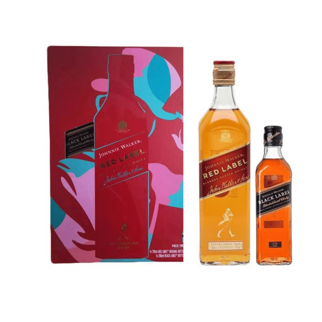 Johnnie Walker Red Label (75cl) + Black Label (20cl) - 2026 Limited Offer - Premium Liquors & Cigars